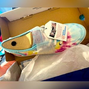 Brand new bobs by Skechers rainbow tie dye slip ons